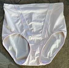 FLEXEES by Maidenform Med PINK  SATIN Stripe Firm Control Shaper Panties #2464