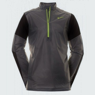 NIKE GOLF HyperAdapt Half Zip Dark Grey Yellow Pullover Wind Jacket NEW Mens 2XL