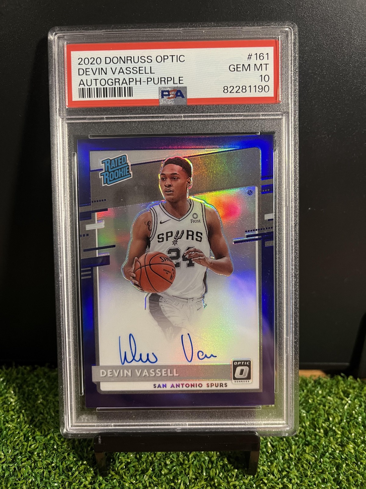 2020-21 Donruss Optic #161 Devin Vassell Purple-Autograph