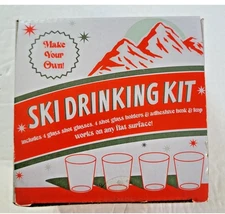 Ski Drinking Kit 4 Shot Glasses Make Your Own Shotski Ski Set Shot Glass