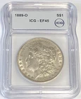 1889 O Morgan "ICG EF45"🛑🛑AMAZING LUSTER FOR GRADE/ HAIR & WINGS/ AU?💥💥✅