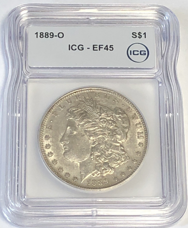 1889 O Morgan "ICG EF45"🛑🛑AMAZING LUSTER FOR GRADE/ HAIR & WINGS/ AU?💥💥✅