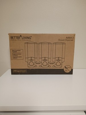 Better Living Products 76345 AVIVA Three Chamber Dispenser, Chrome 3-Chamber