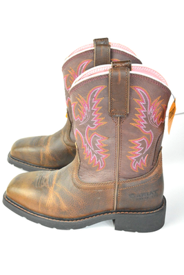 Ariat Tan Brown Embroidered Western Work Steel Toe Boots Ariat Men main image 4
