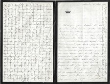 LETTRE ANCIENNE  COURRIER  DE 1868 : L'ART D'ECRIRE DANS LES DEUX SENS