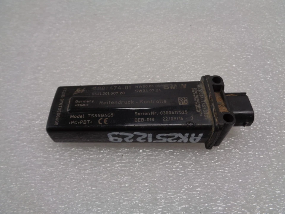 11-16 BMW 535i F10 TPMS Tire Pressure Monitor Sensor Control Module OEM AK251229 - Image 2 of 4