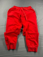 Mandala Womens Red Scrub Pants Jogger Drawstring Cargo Pockets Stretch 27in