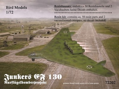 Junkers EF 130 Wing Bomber Project 1/72 Bird Models Kit / Resin Kit