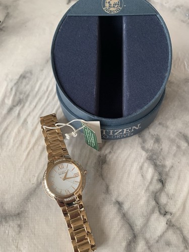 Citizen Ladies Eco-Drive Diamonds Ciena Rose Gold Tone Bracelet Watch EM0093-59A - Picture 2 of 3