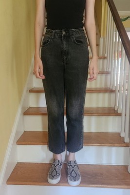 Ksubi Women's Cropped High Rise Straight Leg Jeans, Size 26, Black, Good Cond.