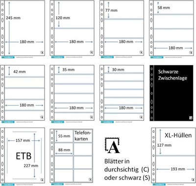 Leuchtturm Optima Folienhüllen 10er-Pack glasklar oder schwarz aussuchen 