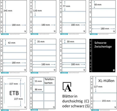 Leuchtturm Optima Folienhüllen 10er-Pack glasklar oder schwarz aussuchen