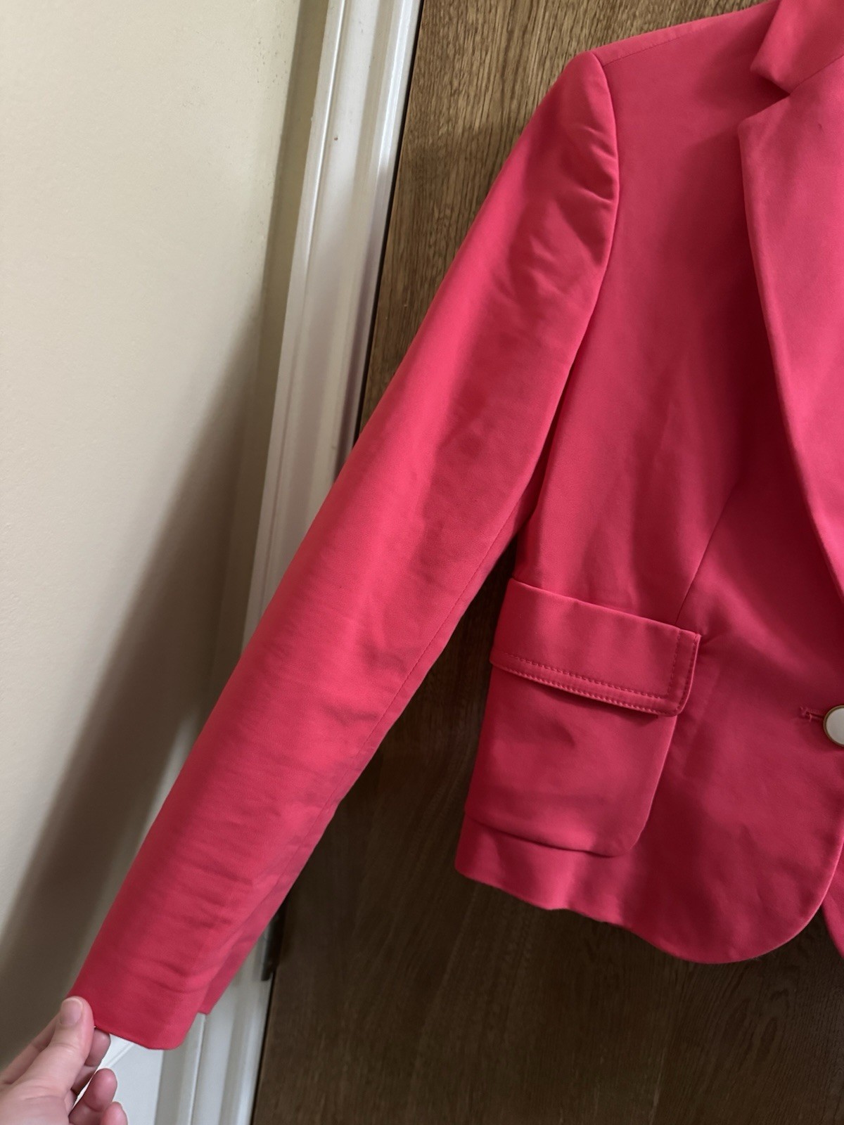 Zara Basic Single Button Blazer Jacket Size XS Fu… - image 3