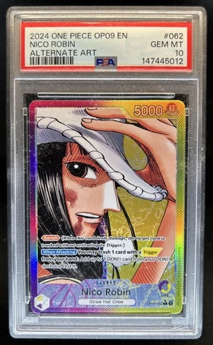 2024 One Piece Nico Robin Leader Alt Art #OP09-062 PSA 10