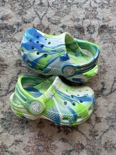 4C Toddler Green Blue Tie Dye Crocs