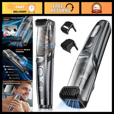 Men Beard Trimmer Vacuum USB Mustache Trimmer Adjustable Length Wet/Dry Clipper