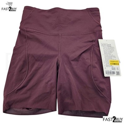 Lululemon Swift Speed Shorts Damen 15cm High Waist Gr. 36 Bordeaux