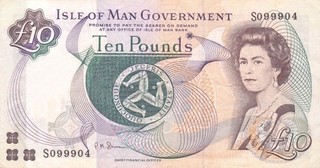#Isle of Man Government 10 Pounds 2005 P 44 VF Qn. Elizabeth II