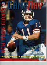 Phil Simms autographed 1995 Game Day program Commemorative   Beckett Certified