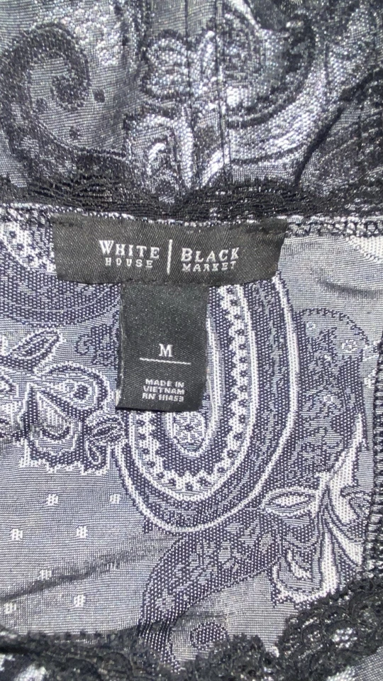 Y2k Años 90 Mujer Negro Paisley Encaje Corsé Estilo Bruja Capricho Vampiro Top Talla M Foto 3 de 4