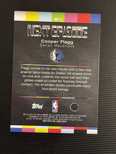 2026 Topps NBA Hoops Cooper Flagg RC Next Episode NE-1 SP Rookie TV Insert - Afbeelding 4 van 4