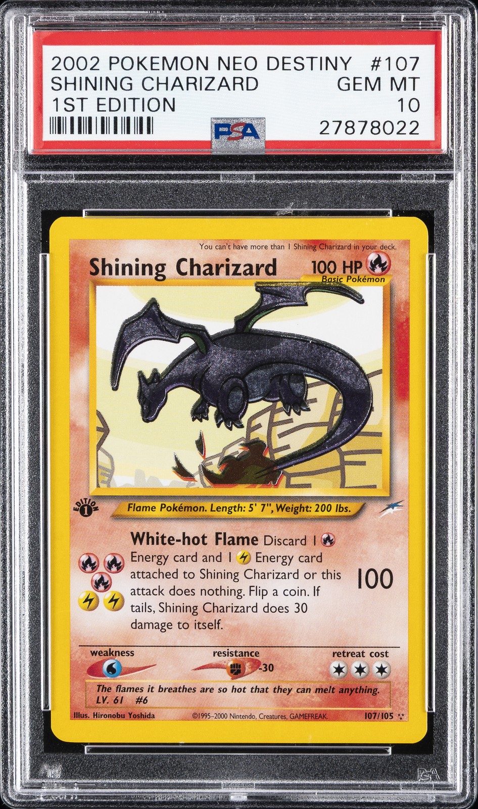 2002 POKEMON NEO DESTINY 1ST ED #107 SHINING CHARIZARD PSA 10