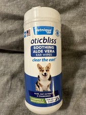 Oticbliss Ear Cleaner Wipes/Flushes for Dogs  Cats with Odor Control and Itc...