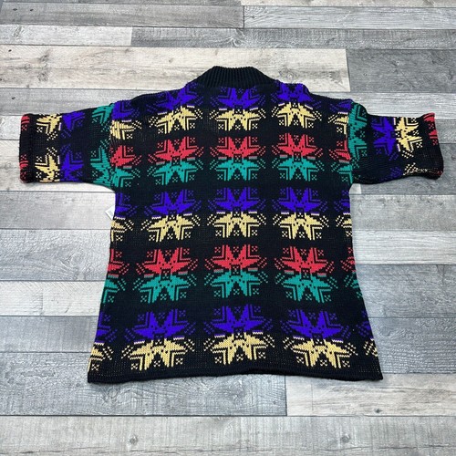 Vintage Strickpullover Fair Isle abstrakt gemustert bunt Damen UK 14 - Bild 6 von 6
