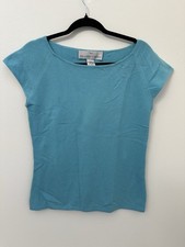 Women  s 100 Cashmere Short Sleeve Sweater Blouse Size S NWT Minimalist Classic