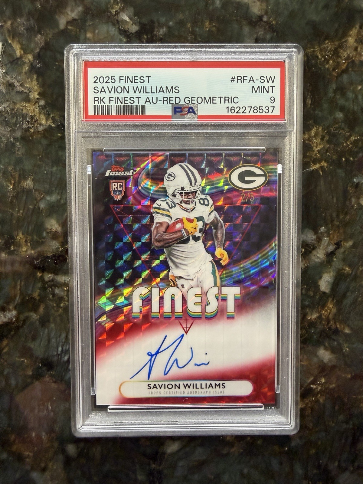 Savion Williams Topps Finest Rookie Finest Autographs #RFASW Red Geometric