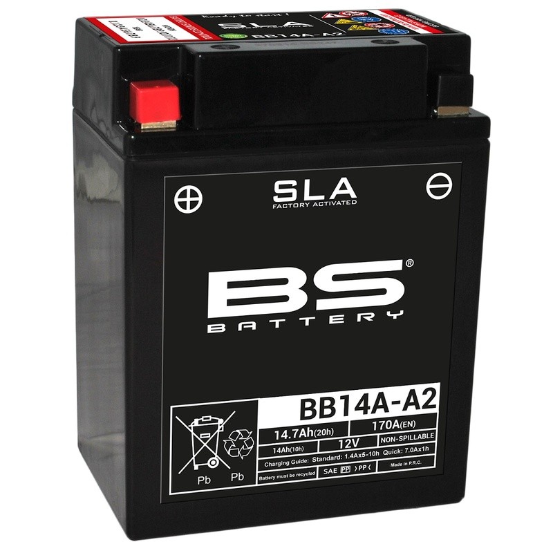 Batterie BS BATTERY SLA BB14A-A2 sans entretien pour moto et scooter 12V