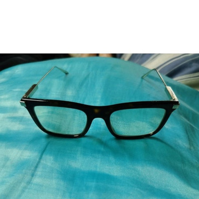 Gucci Eyeglasses, Metal And Black Plastic Frame