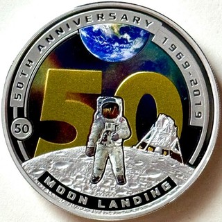 SOLOMON ISLANDS 1/2 DOLLAR 2019 Proof 50th Anniversary of Moon Landing