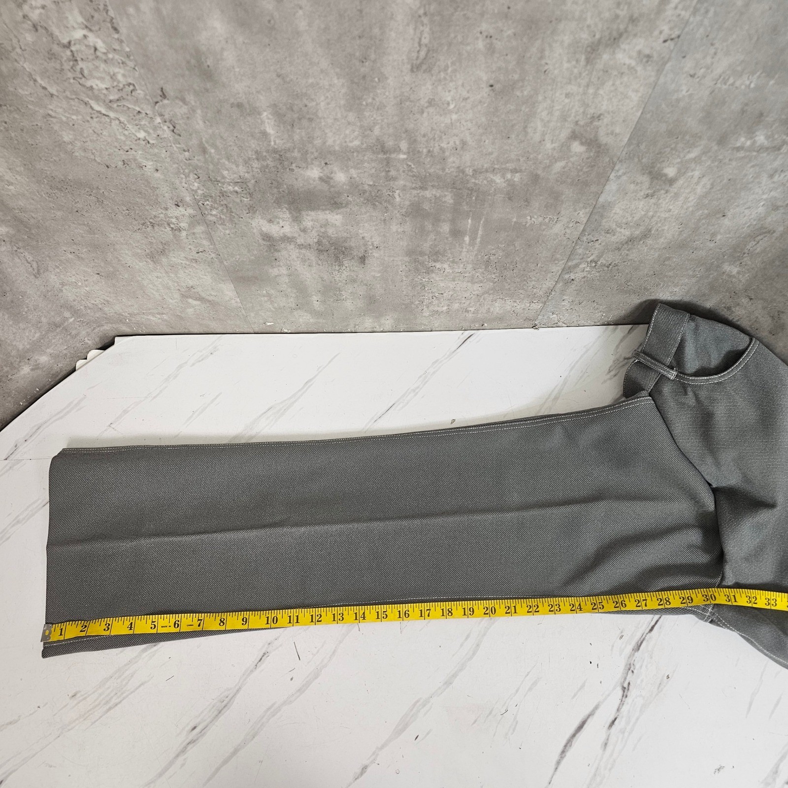 Vintage 70s Sears Perma-Prest Gray Pants Tall Taiwan R.O.C. Flare Trousers