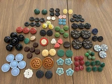 Lot of 100 Vintage 1930s 40s Early Plastic Buttons Bright Colors Lot X