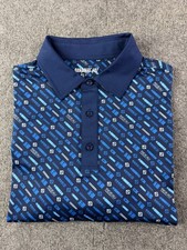 Boondoggle Golf Men  s Short Sleeve Golf Polo Shirt Size L Blue