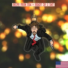 Die Hard Parody Christmas Ornament – Hans Falling Tower Acrylic Ornament