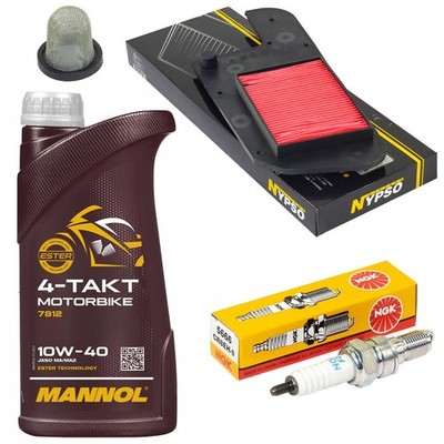 Set Öl 1L Wartung Ölsieb Luftfilter Zündkerzen für Honda FES 125 S-Wing 2007-13