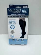 COPPER fit Ice Menthol Infused Compression Socks L/XL M9-12 W 10-13 