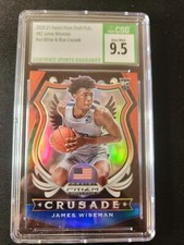 2020-21 Prizm Draft-Crusade Red/White/Blue James Wiseman Rookie CSG9.5 GEM MINT