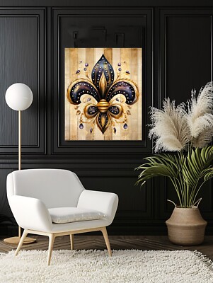 16x20 Classic Fleur de Lis Canvas Print Wall Art