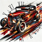 Hot Rods - Desk/Wall Clocks - Stunning Hot Rods Featured On A 8” Glass ...