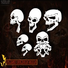 Screamer Skull Stencil Half Set 6-10 Reusable Airbrush Paint Stencil Art Tool