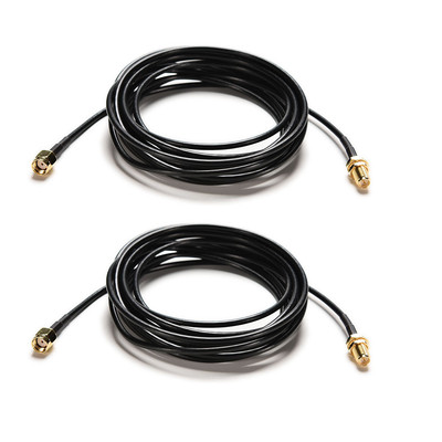 2 Pcs 3M Antenna Extension Cable RP SMA Male to Female Adapter Wireless Router