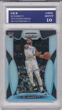 RJ BARRETT ROOKIE CARD SILVER PRIZMS GEM MINT 10 Basketball 2019 Duke Knicks RC!