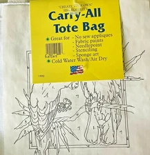 Innovo Carry All Tote Bag 13 x 11 x 3 1/2 with Drawing for Paints Needlepoint 