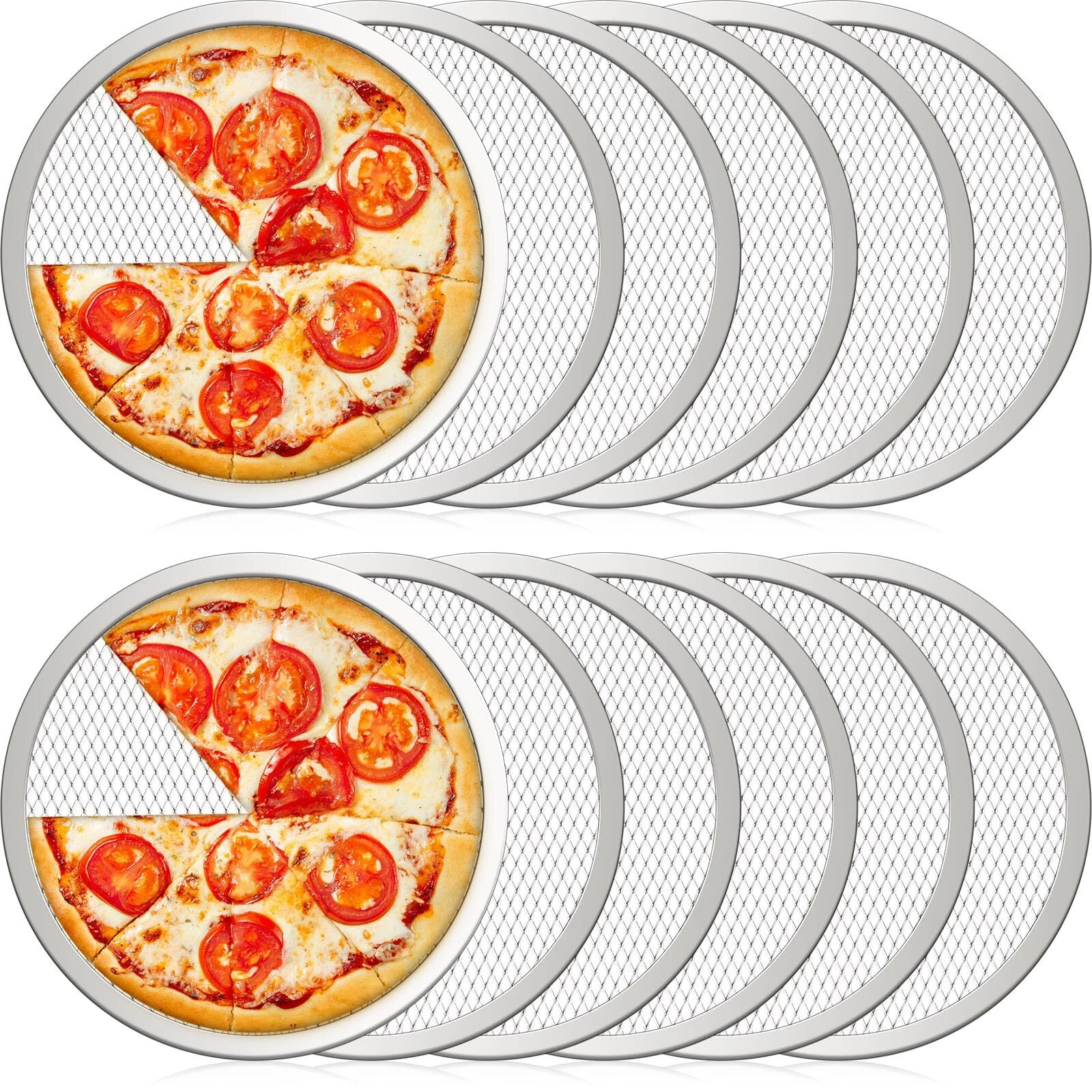 Set of 12 Pizza Screen 8 Inch Aluminum Round Pizza Pans with Holes Bulk Seaml...
Opens in a new wind