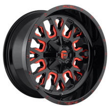 20 Inch Black Red Wheels Rims Fuel Offroad D612 Stroke 8x6.5 20x10 D61220008247