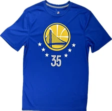 UNK Adult Blue Short Sleeve Polyester NBA Warriors Kevin Durant 35 Shirt Top M