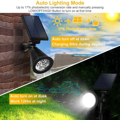 2/4 Pack Solar Spot Light - LED Outdoor Spotlight for Garden, Flag Pole & Yard - Picture 7 of 18
